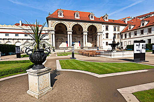 沃伦斯坦,宫殿,城堡,花园,古城区,布拉格,捷克共和国,欧洲