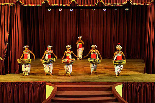 鼓手,表演,康提,舞者,中央省,斯里兰卡,亚洲