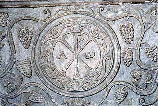 耶稣符号,象征,石棺,七世纪,艺术家,未知