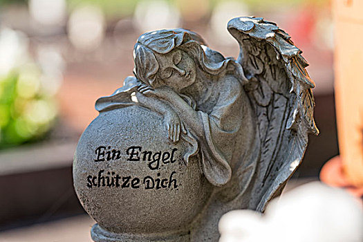 天使形象,文字,天使,墓碑,墓地,下萨克森,德国