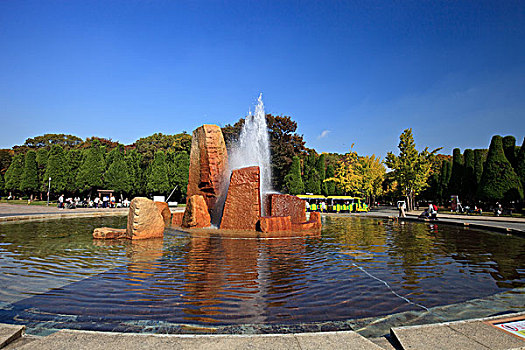日本大阪城公园喷泉