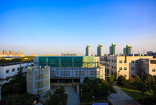 教学楼,建筑,蓝天