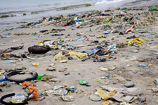 塑料制品,垃圾,海滩,达喀尔,塞内加尔,非洲