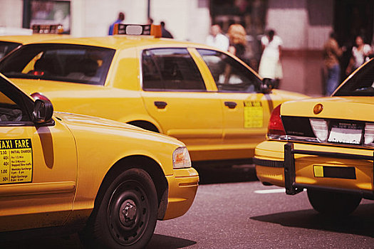 出租车,道路,曼哈顿,纽约,美国