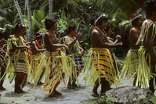 密克罗尼西亚,岛屿,青少年,舞者,表演,传统舞蹈