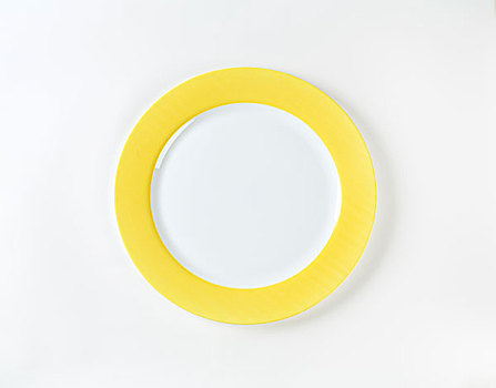 白色,盘子,黄色,边缘