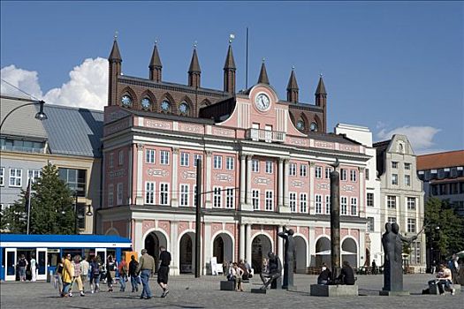 市政厅,罗斯托克,梅克伦堡前波莫瑞州,德国,欧洲
