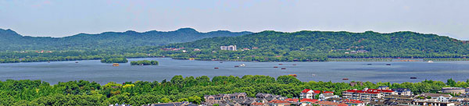 杭州西湖与城市建筑
