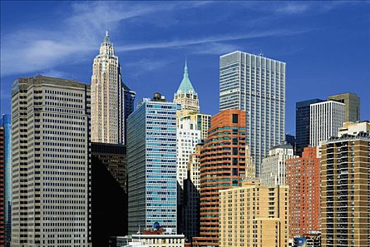 摩天大楼,城市,曼哈顿,纽约,美国
