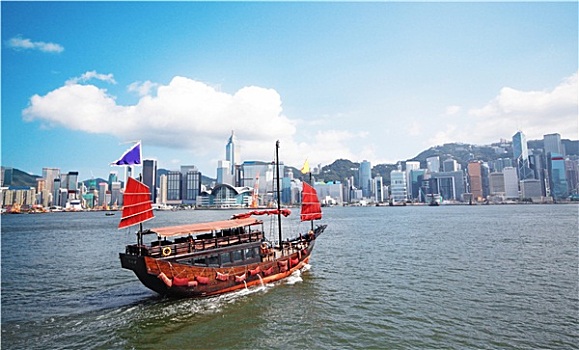 帆船,船,旅游,香港,维多利亚港