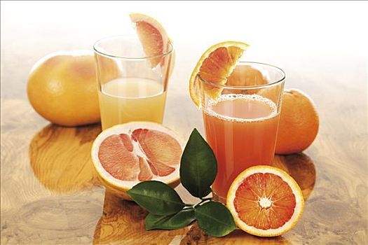 玻璃杯,新鲜,橙色,葡萄柚汁