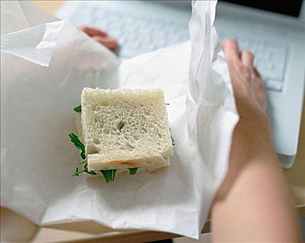 方形,三明治,书桌