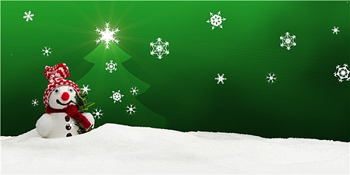 雪人,圣诞快乐,绿色