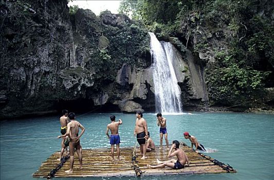 瀑布,靠近,宿务岛,岛屿,菲律宾