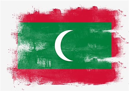 旗帜,马尔代夫,涂绘,画刷