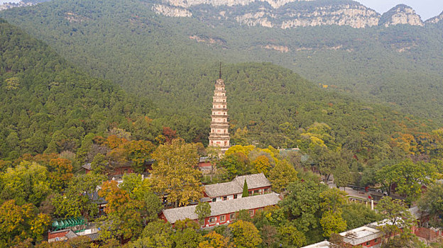 山东济南灵岩寺秋季风光