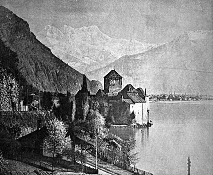 早,城堡,沃州,瑞士,历史,照片