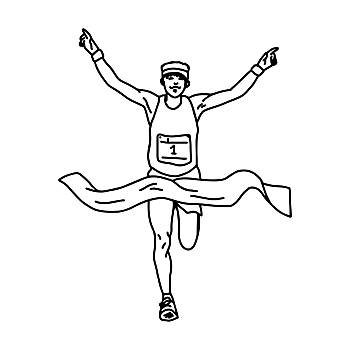 运动员跑步的素描图图片