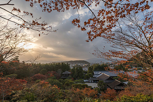 日本京都黄昏风景