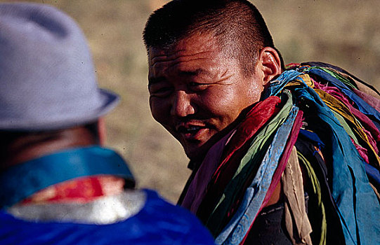 摔跤的蒙古人