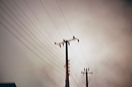 电线,灰色天空