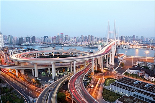 桥,黄昏,上海,中国