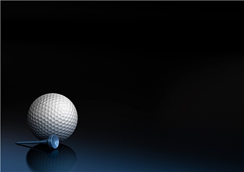 高尔夫球,上方,黑色,蓝色背景