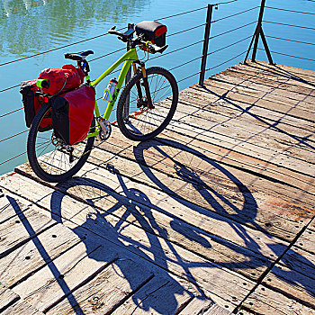 自行车,旅游,公园,架子,挂包