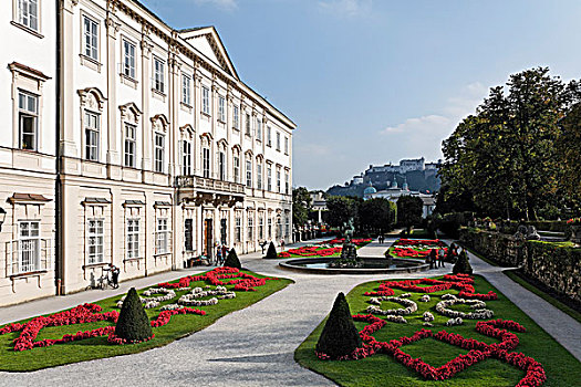 城堡,米拉贝尔,宫殿,花园,萨尔茨堡,奥地利,欧洲