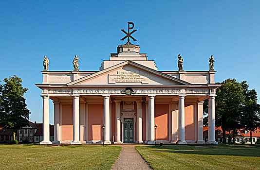 巴洛克式教堂,柱廊,古典,柱子,波美拉尼亚,德国