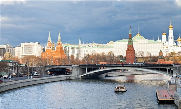 风景,桥,莫斯科,河