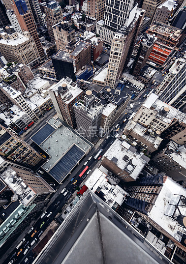 建筑,交通,纽约,高,俯视,城市