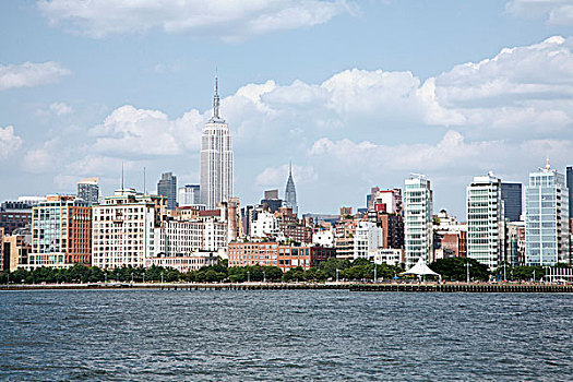 曼哈顿,天际线,风景,东河