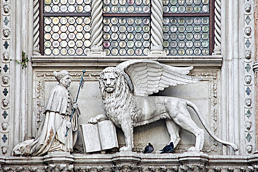 意大利,威尼斯,雕塑,狮子,总督,宫殿