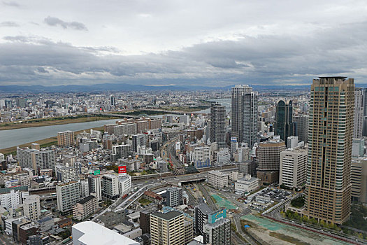 大阪,梅田蓝天大厦,俯拍