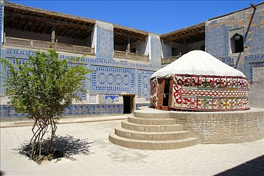 宫殿,院子,希瓦,乌兹别克斯坦