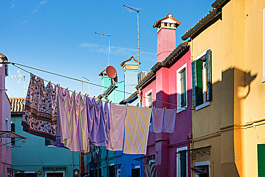 威尼斯泻湖,岛屿,布拉诺岛,洗衣服