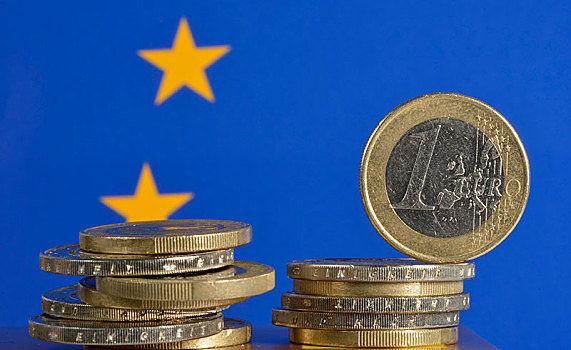 欧元硬币,欧洲国旗,象征,欧元,危机