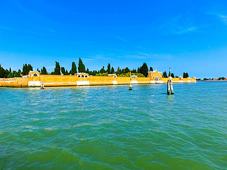 威尼斯,泻湖,墓地,晴天,意大利