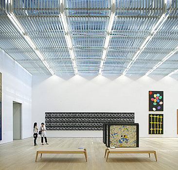 博物馆,慕尼黑,德国,2009年,内景,展示,人,注视,绘画,雕塑,鲜明,画廊,留白
