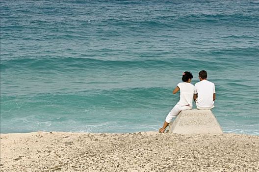 伴侣,向外看,海洋,富埃特文图拉岛,加纳利群岛,西班牙