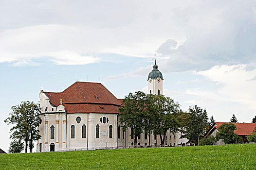 维斯,教堂,巴伐利亚,德国,欧洲
