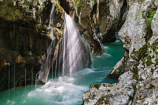 峡谷,索卡谷,特拉维夫,国家公园,斯洛文尼亚,欧洲