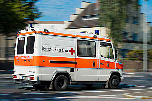 十字架,德国,红色,救护车,紧急,格雷芬布罗伊希,北莱茵威斯特伐利亚,欧洲