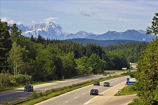 公路,楚格峰,上巴伐利亚,德国