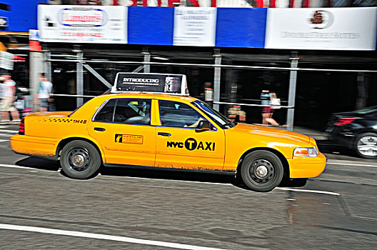 出租车,时代广场,曼哈顿中城,纽约,美国,北美