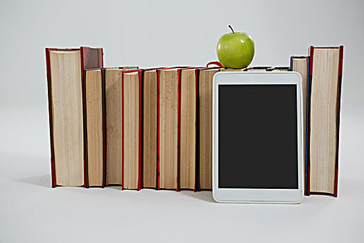 苹果,数码,书本,白色背景,背景,放置
