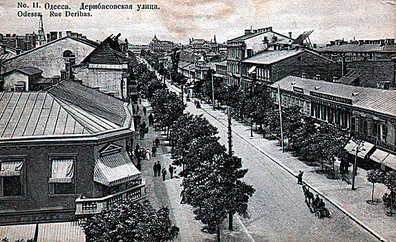 街道,敖德萨,俄罗斯,19世纪,艺术家,未知