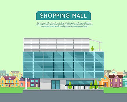 购物中心,模版,公寓,设计,网页,商业建筑,概念,插画,旗帜,店,商场,超市,商务中心,城镇,背景
