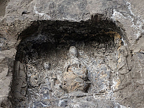 中国洛阳龙门石窟石雕